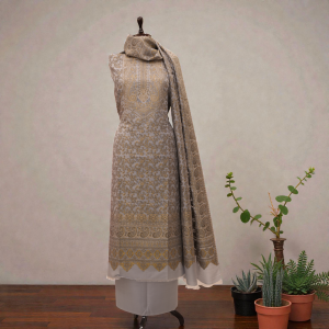 Silk Suit with Cashmeeri Kani Work 3